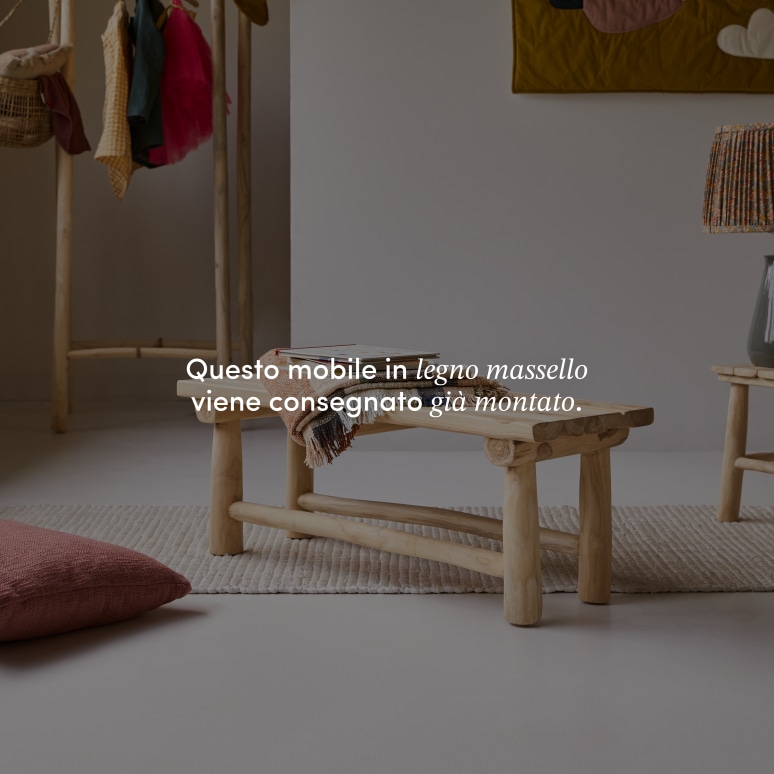 Kilim - Panca decorativa per bambini in teak massello