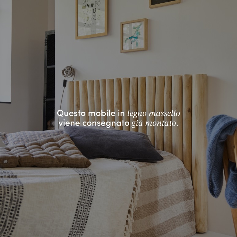 River - Testiera per bambini in teak massello 120 cm