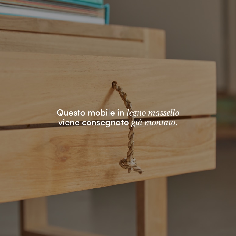 Minimalys - Comodino per bambini in teak massello