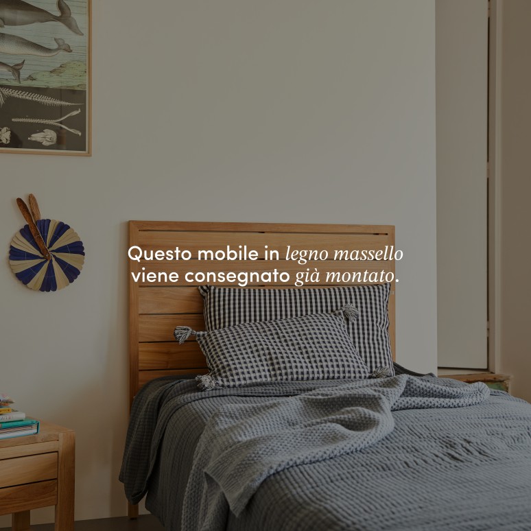 Minimalys - Testiera per bambini in teak massello 95 cm