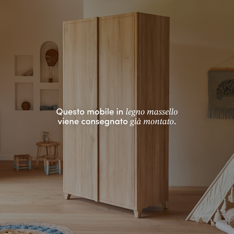 Greta - Armadio per bambini in teak massello