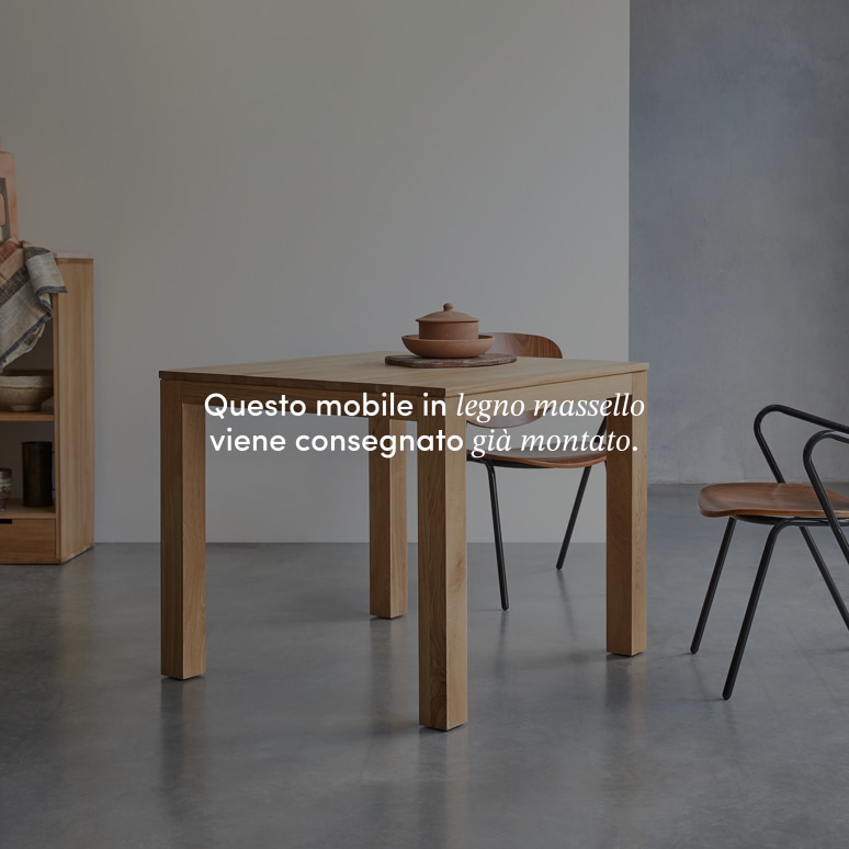 Eden - Tavolo in legno di quercia massello, 2-4 persone