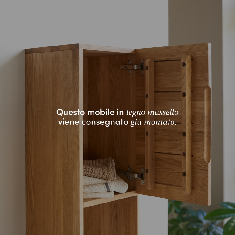 Nova - Mobile a colonna in legno di quercia massello
