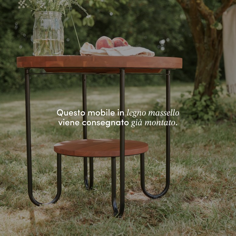 Key Wood - Tavolino da giardino in legno di acacia massello