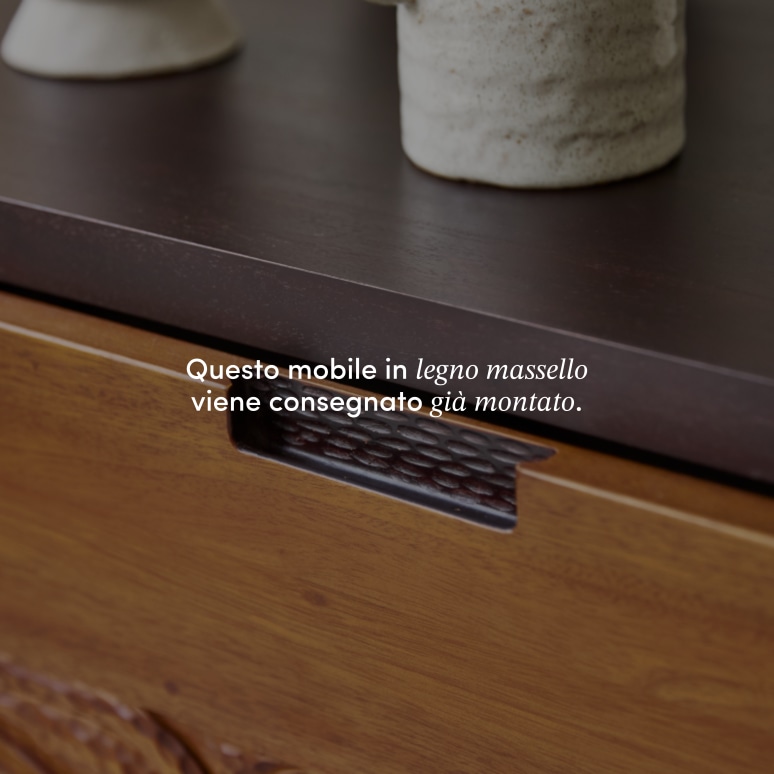 Frida - Mobile TV in legno di mogano massello 200 cm