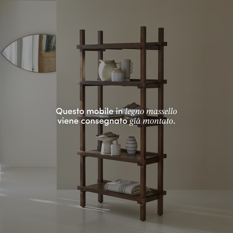 Arko - Libreria alta in legno di mango massello