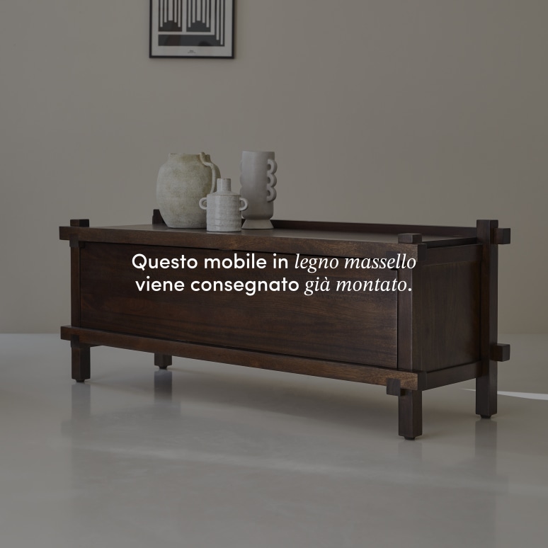Arko - Mobile TV in legno di mango massello da 120 cm
