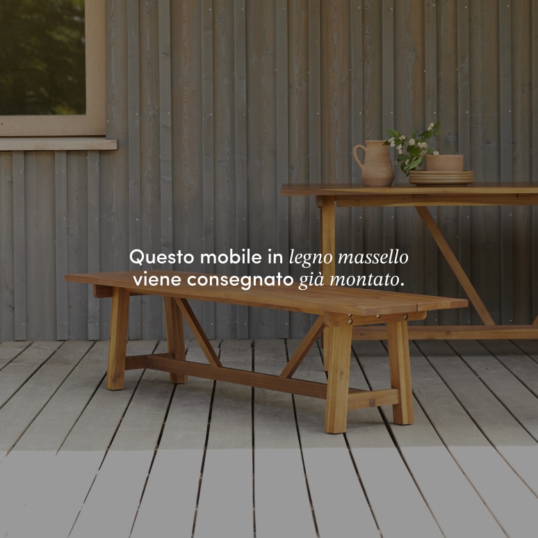 Alba - Panca da giardino in legno di acacia massello