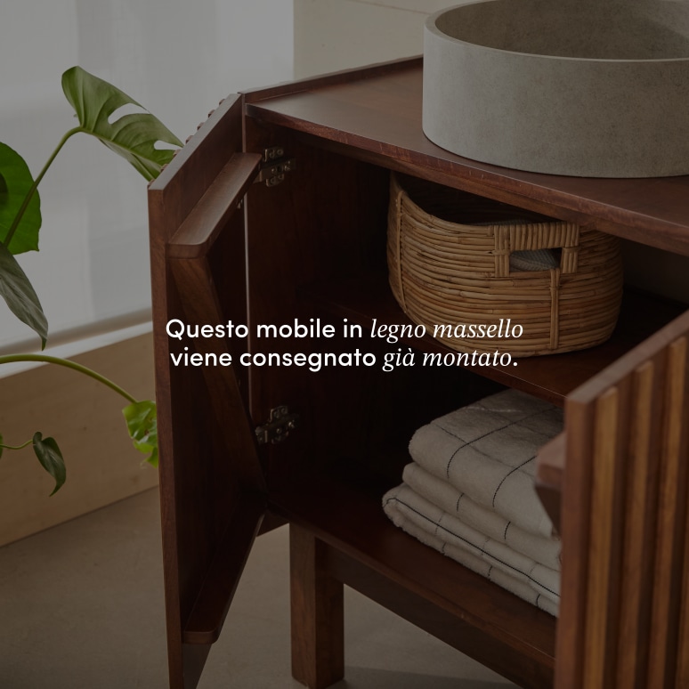 Milo - Mobile per il bagno in legno di mango da 80 cm