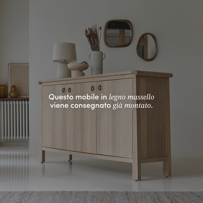 Volute - Credenza in legno di quercia massello 180 cm