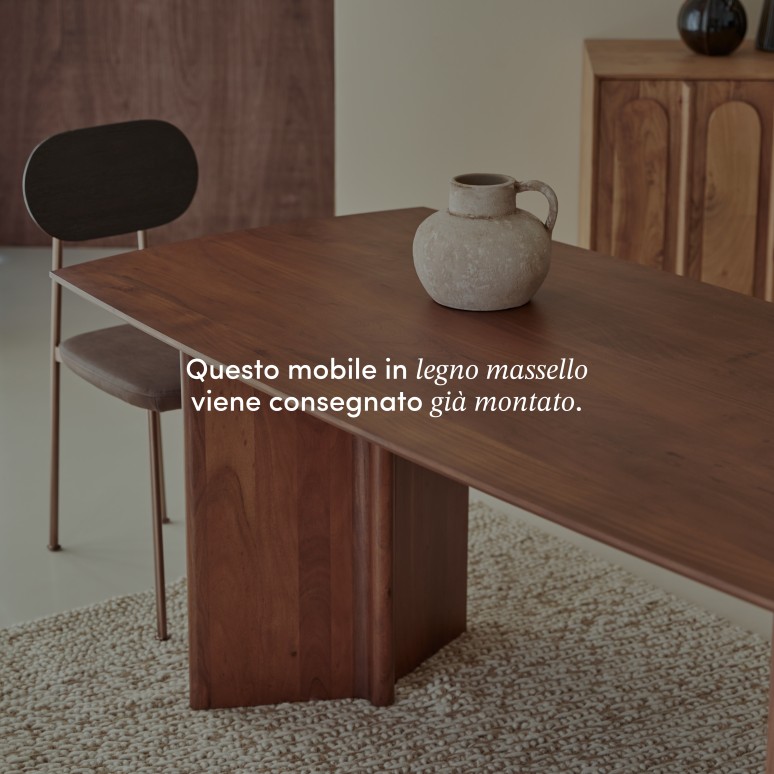 Suzanne - Tavolo in legno di acacia massello, 6 persone