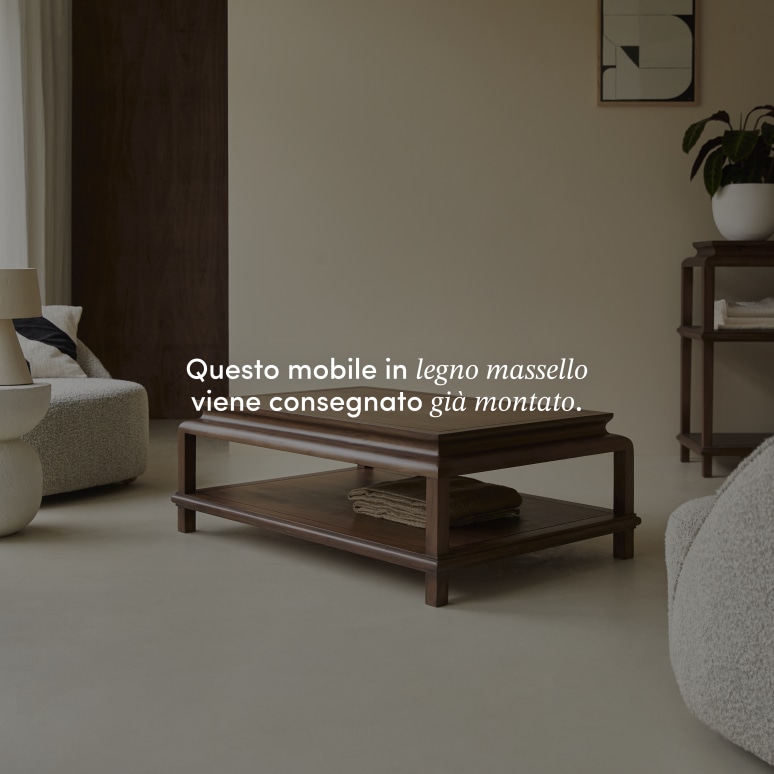 Achille - Tavolino rettangolare in legno di acacia massello