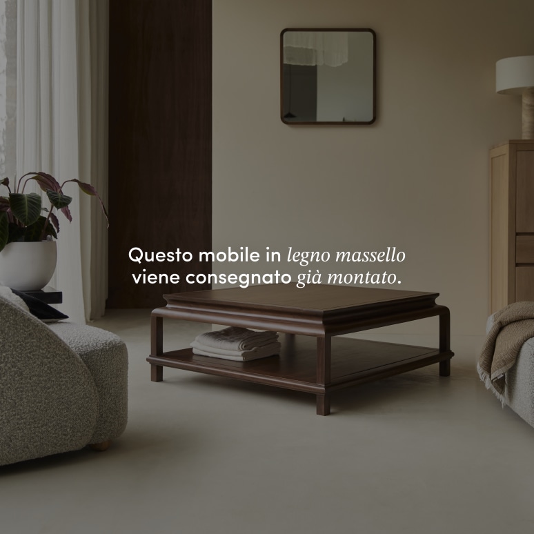 Achille - Tavolino quadrato in legno di acacia massello