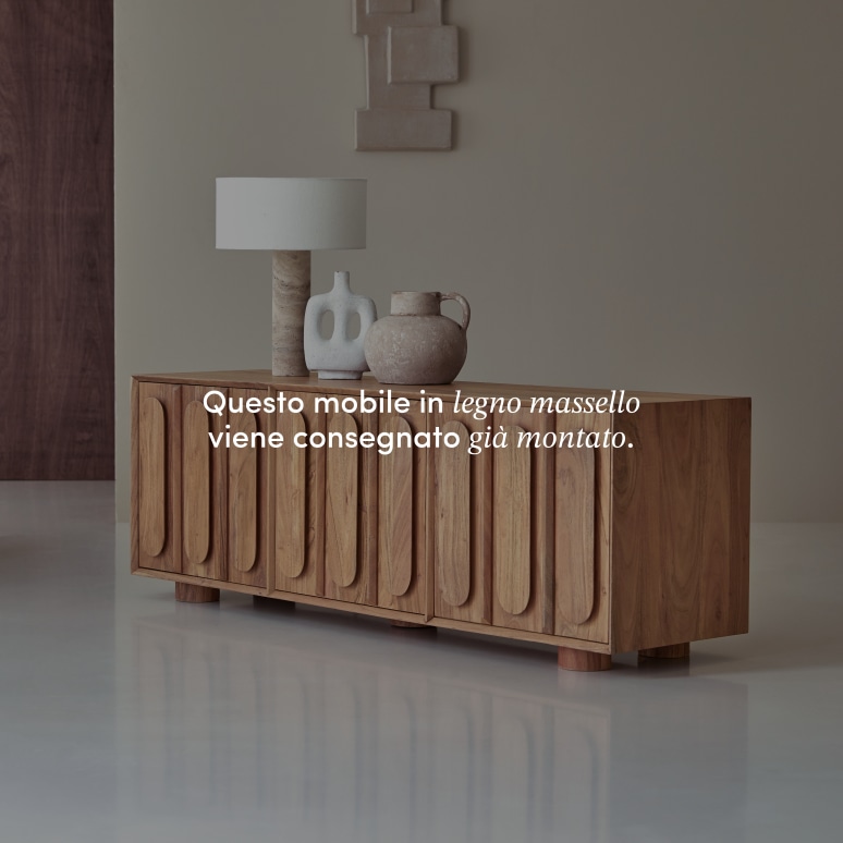 Olga - Mobile TV in legno massello di acacia 145 cm