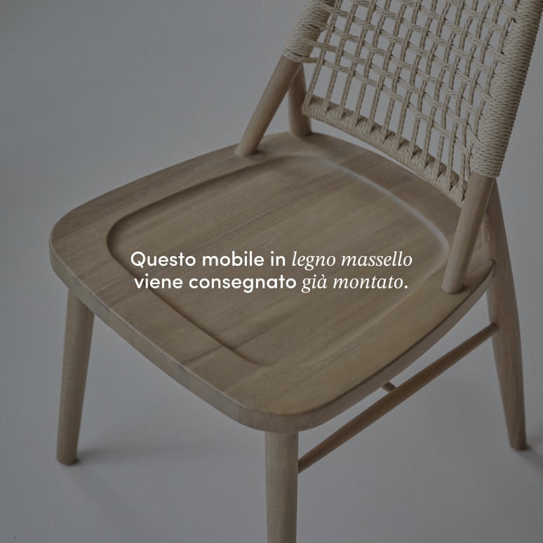 Arturo - Sedia in legno di acacia massello e intreccio in corda