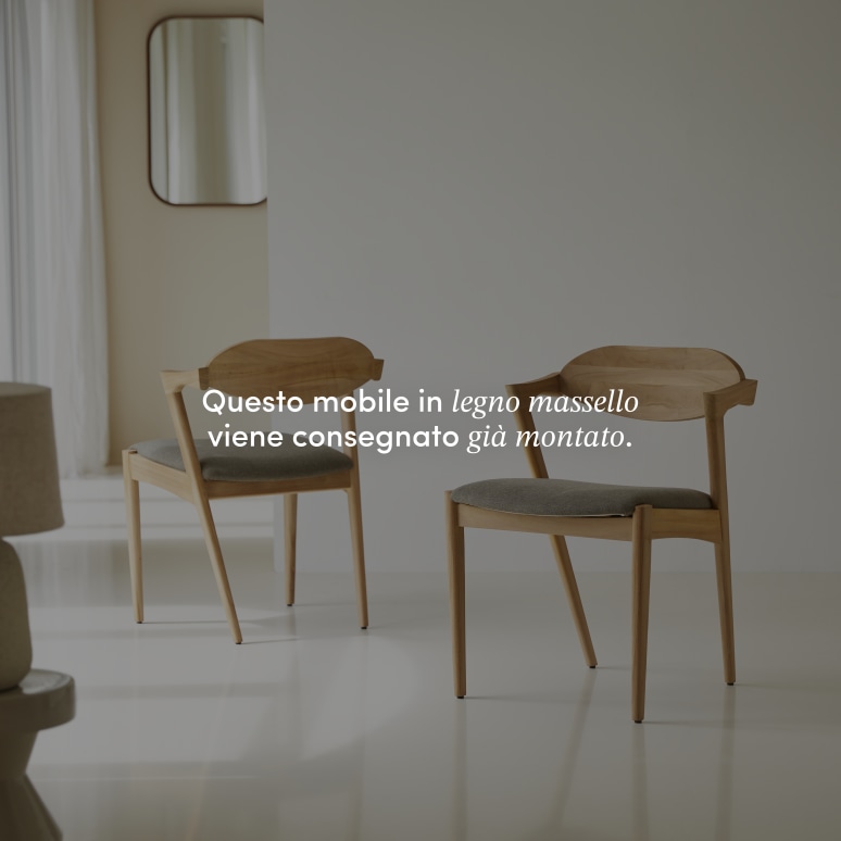 Guido - Sedia in teak massello e tessuto