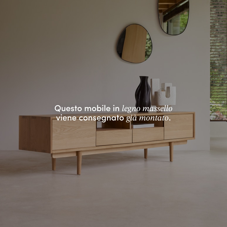 Ellie - Mobile TV in legno di quercia massello 180 cm