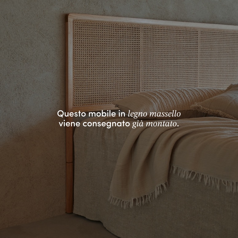 Adèle - Testiera in rattan da 180 cm