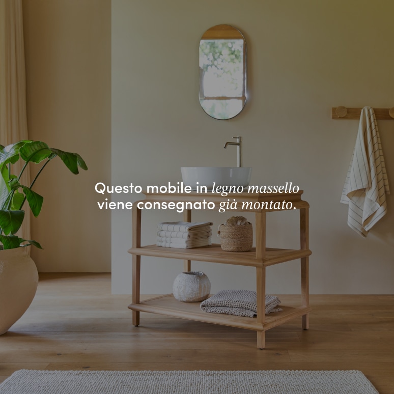 Achille - Mobile sottolavabo in teak massello 95 cm