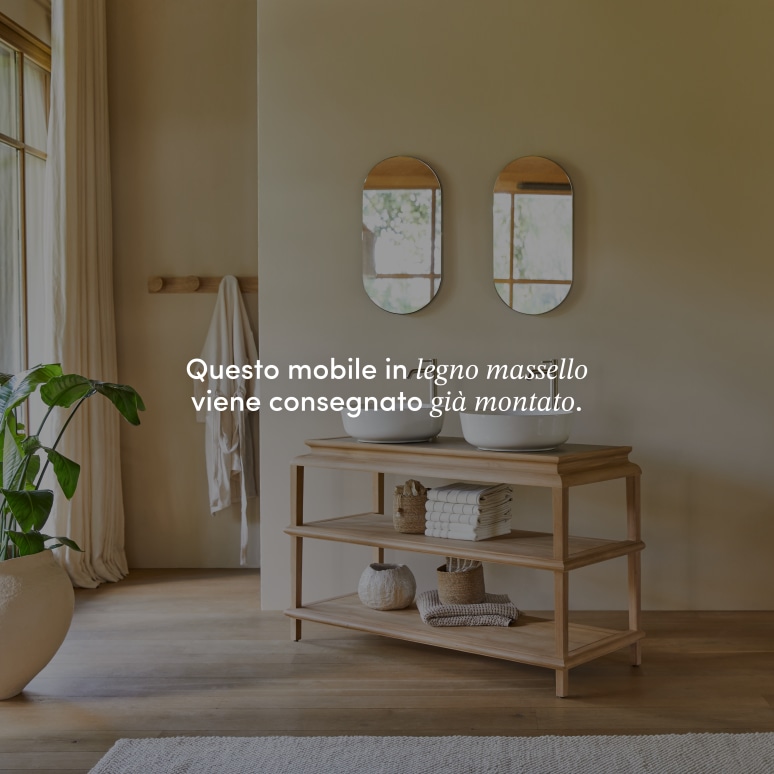 Achille - Mobile sottolavabo in teak massello 135 cm