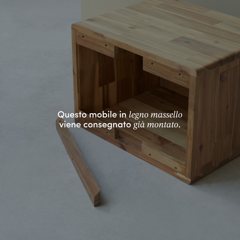 Lila - Mobile per il bagno in legno di acacia massello 50 cm