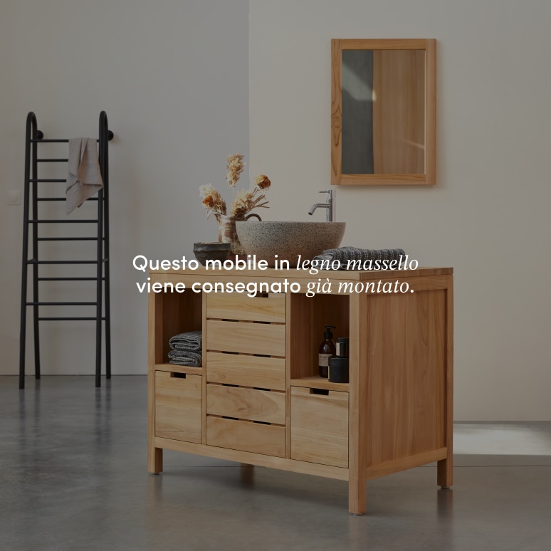 Serena - Mobile per il bagno in teak massello 100 cm