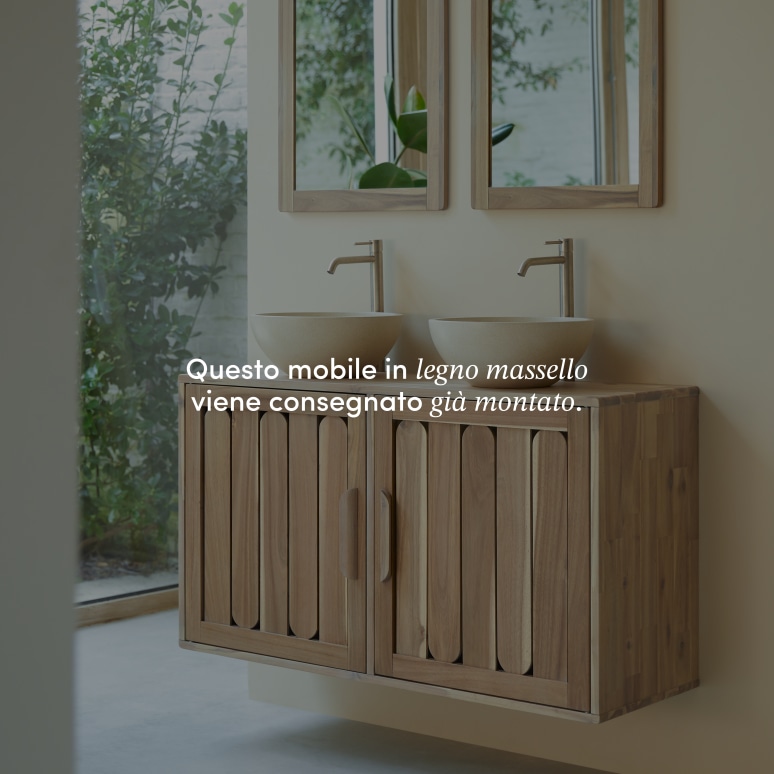 Lila - Mobile per il bagno in legno di acacia massello 120 cm