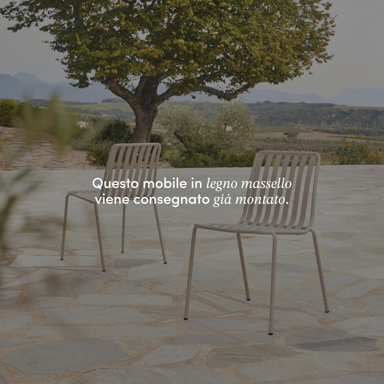 Téo - Set da giardino in teak massello e metallo cream 6 posti