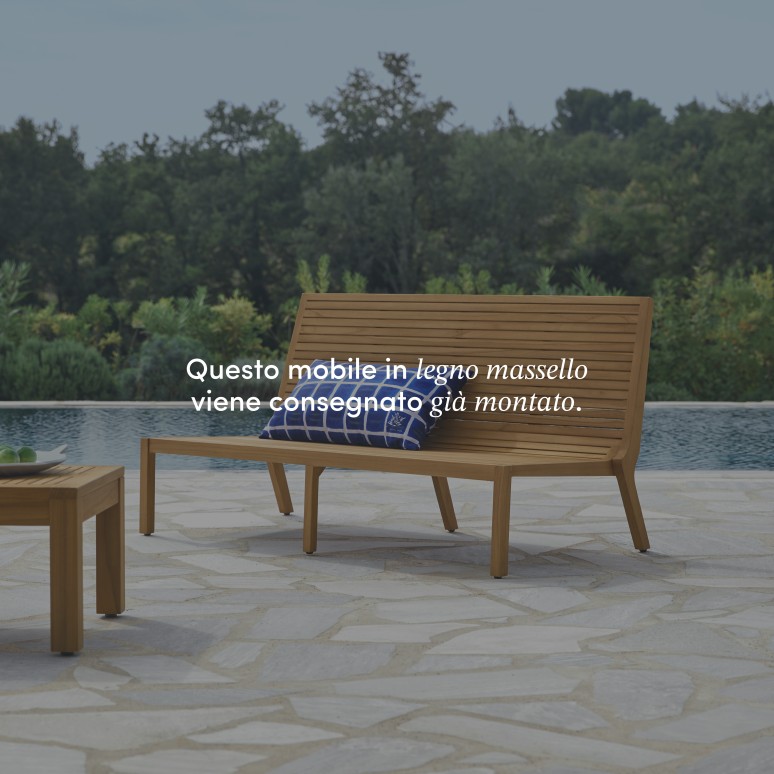 Teo - Panca bassa da giardino in teak massello