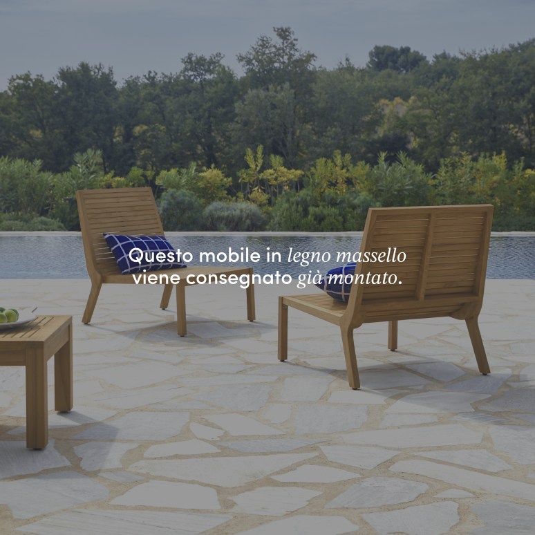 Teo - Set di mobili da giardino in teak massello 3 posti