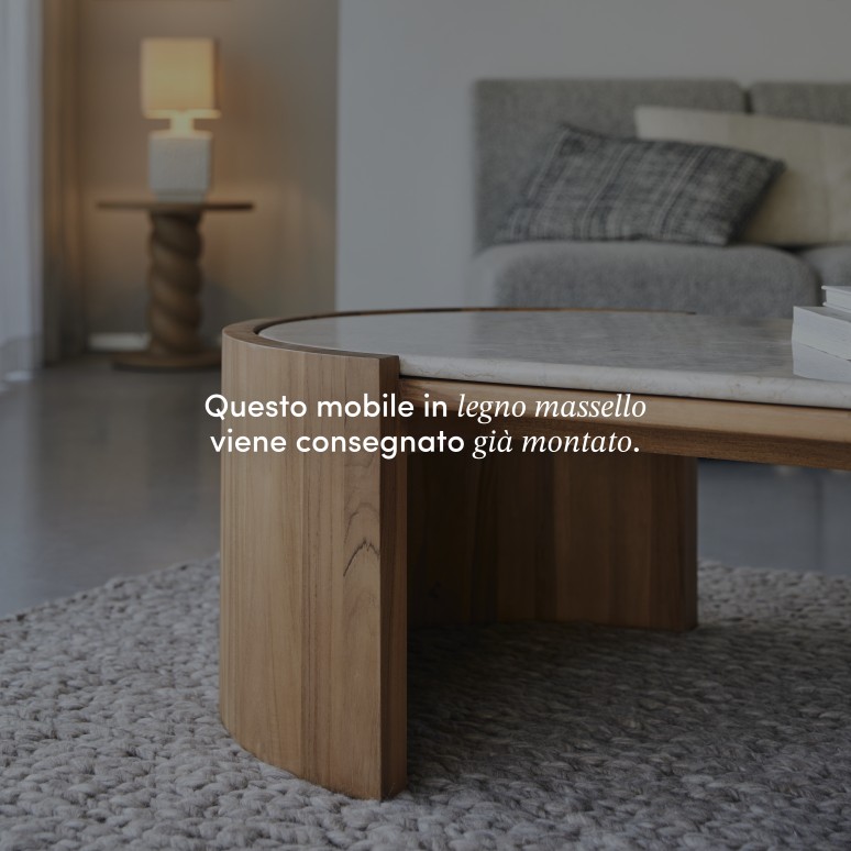 Virgile - Tavolino in teak massello e marmo