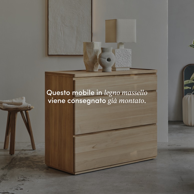 Nino - Cassettiera in teak massello