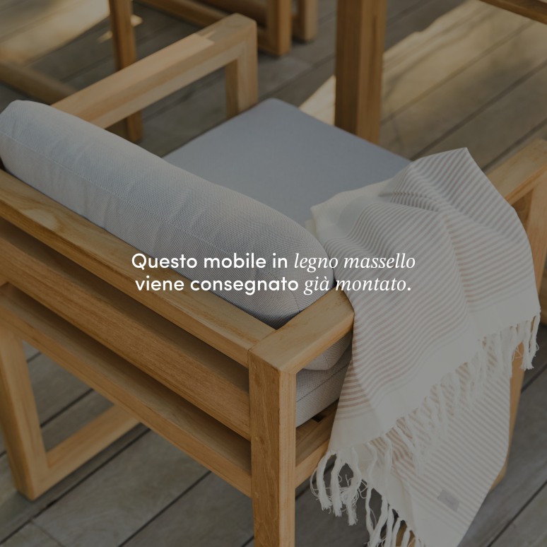 Noah - Set di mobili da giardino in teak massello 6 sedie