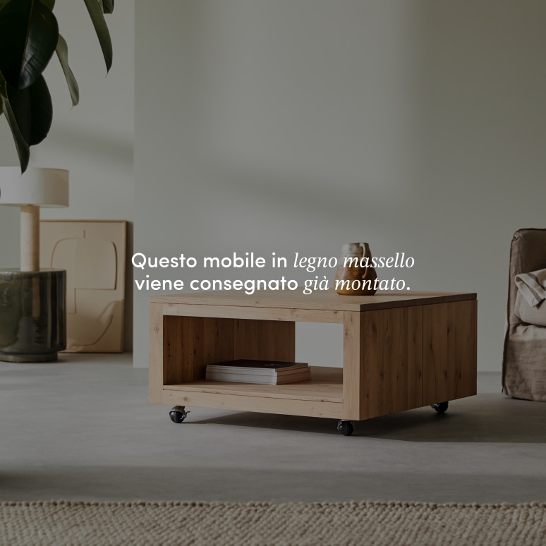 Anoa - Tavolino quadrato in legno di quercia massello