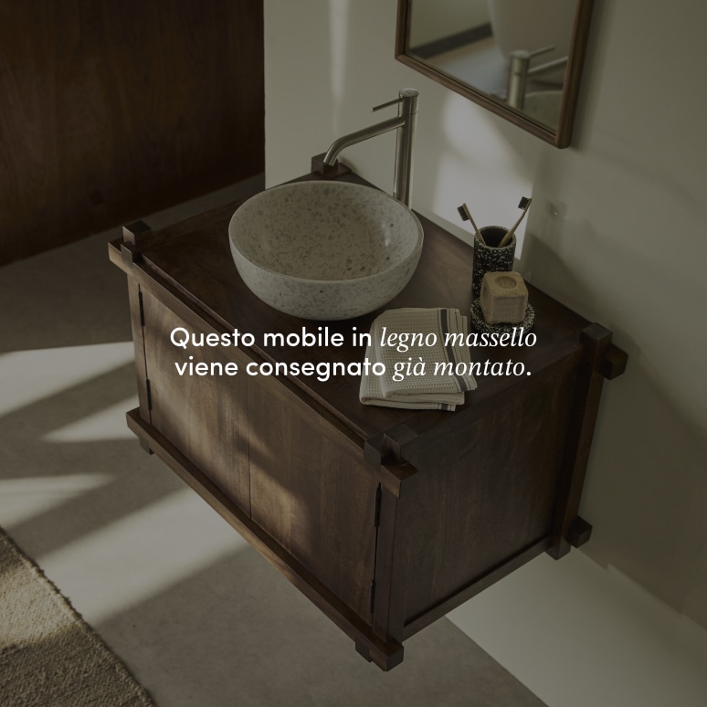 Arko - Mobile sotto lavabo in mango massello 80 cm