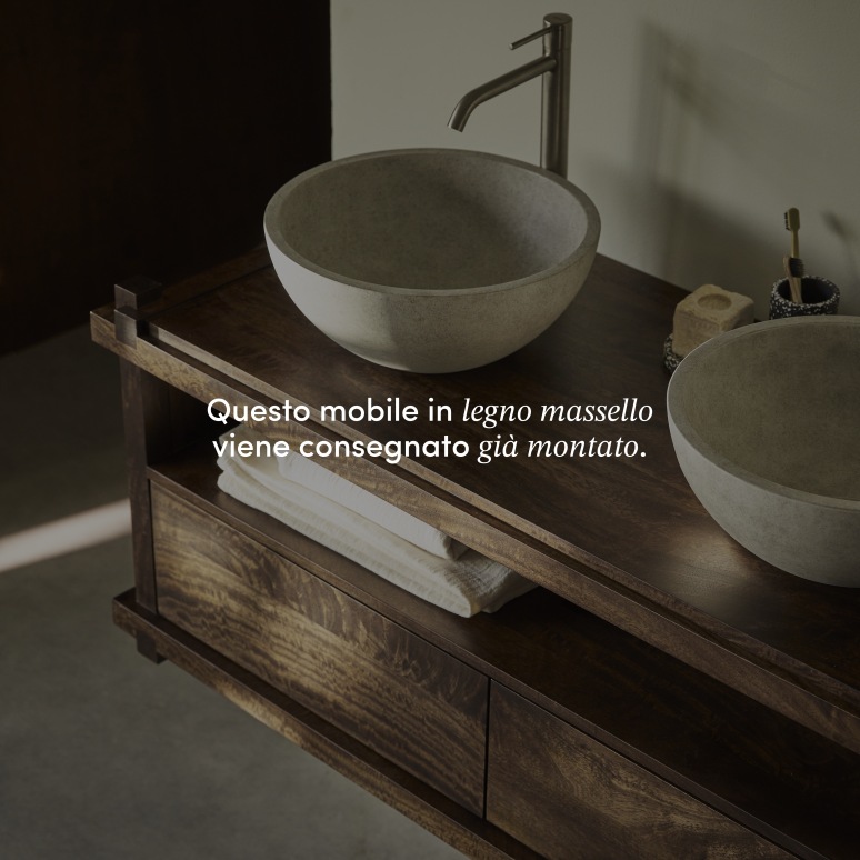 Arko - Mobile sotto lavabo in mango massello 120 cm