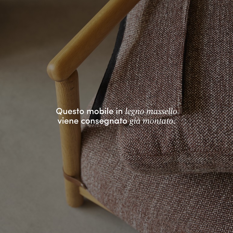 Sam - Poltrona in rovere massello e tessuto screziato