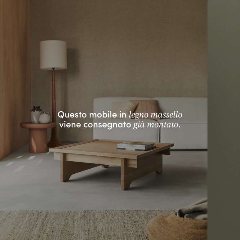 Miu - Tavolino quadrato in rovere massello