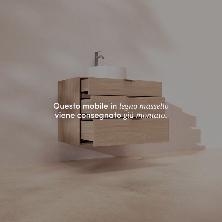 Senson - Mobile per il bagno in rovere massello 80 cm
