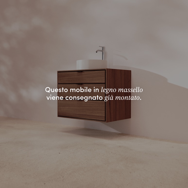 Senson - Mobile da bagno in noce massello 80 cm