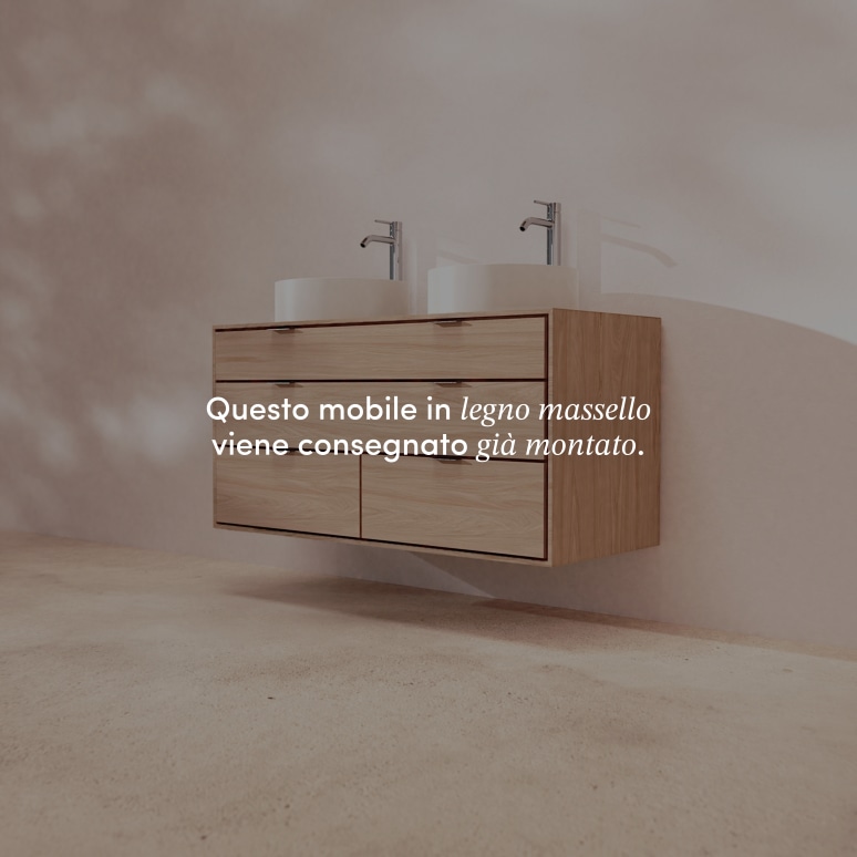 Senson - Mobile per il bagno in rovere massello 120 cm
