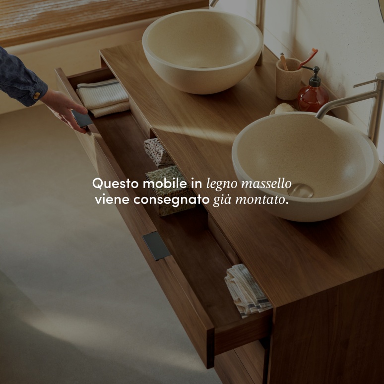 Senson - Mobile da bagno in noce massello 120 cm