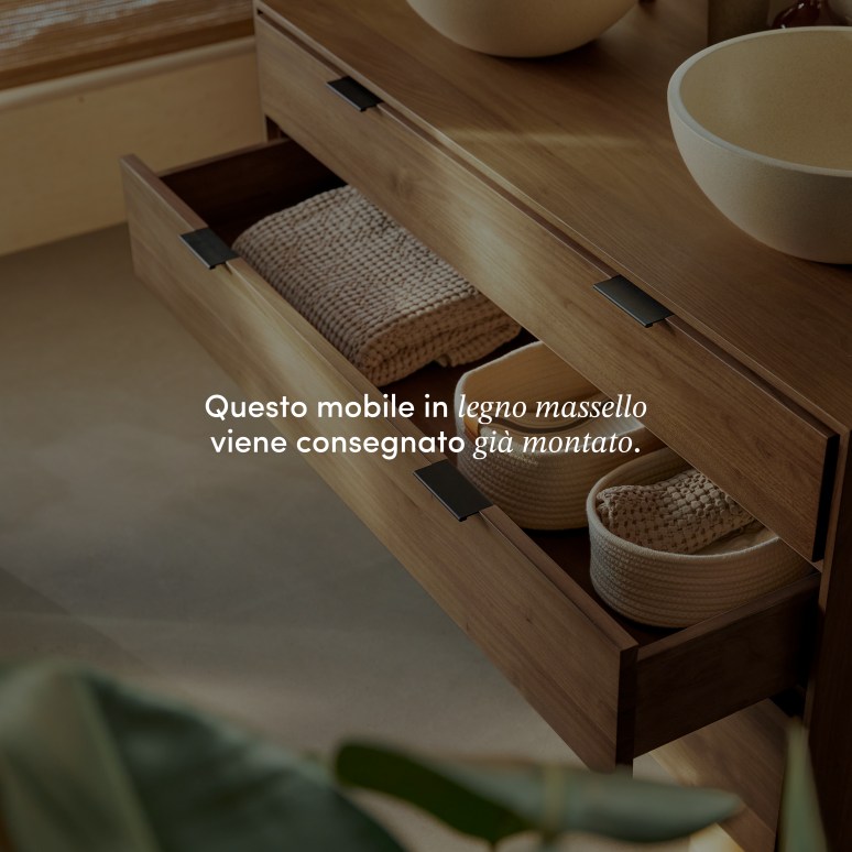 Senson - Mobile da bagno in noce massello 120 cm
