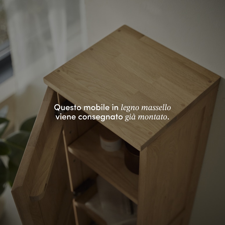 Jacob - Pensile per il bagno in legno di quercia massello