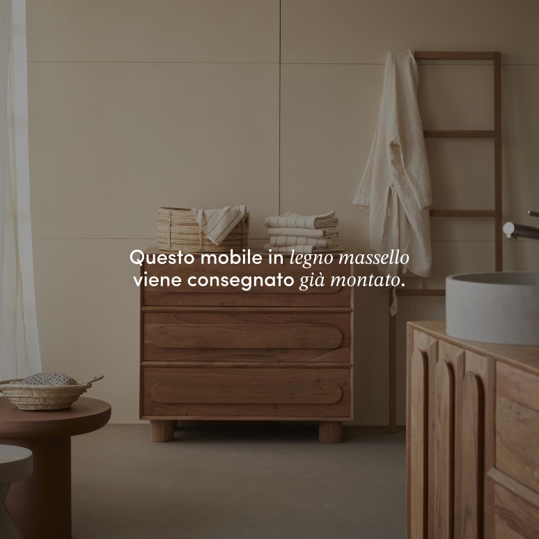 Olga - Mobile contenitore in acacia massiccia 90 cm