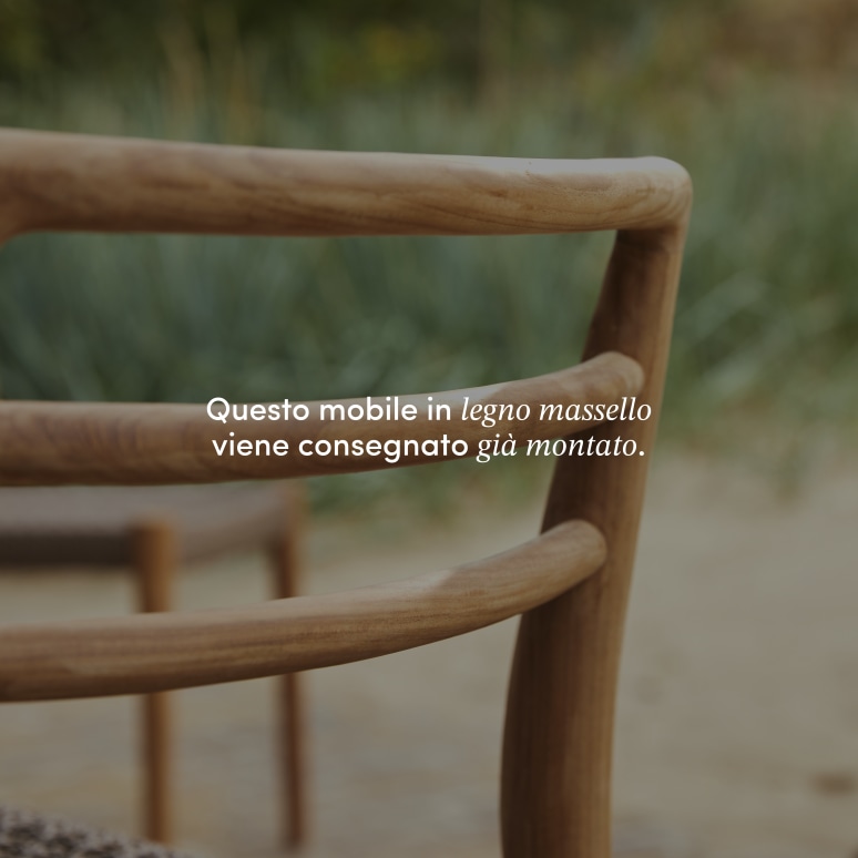 Lily - Sedia da giardino in teak massello e corda