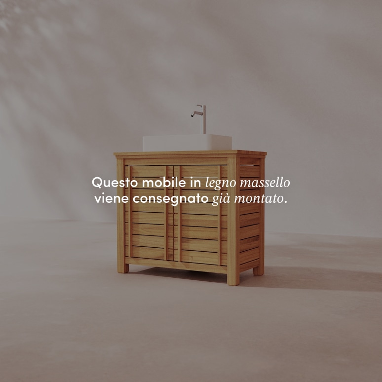 Rose - Mobile sotto lavabo in teak massello 90 cm