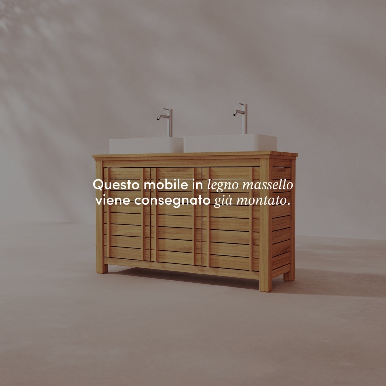 Rose - Mobile sotto lavabo in teak massello 125 cm