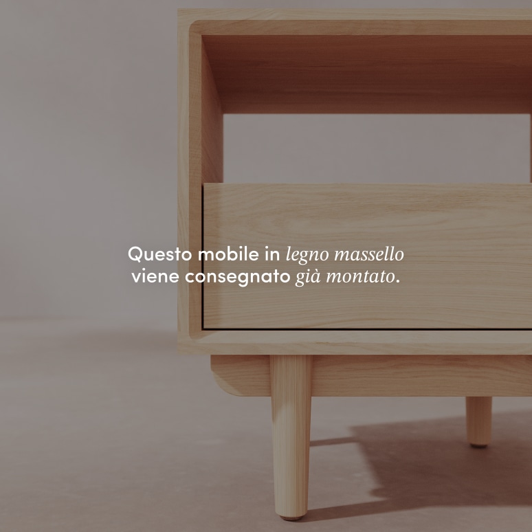 Ellie - Comodino in rovere massello