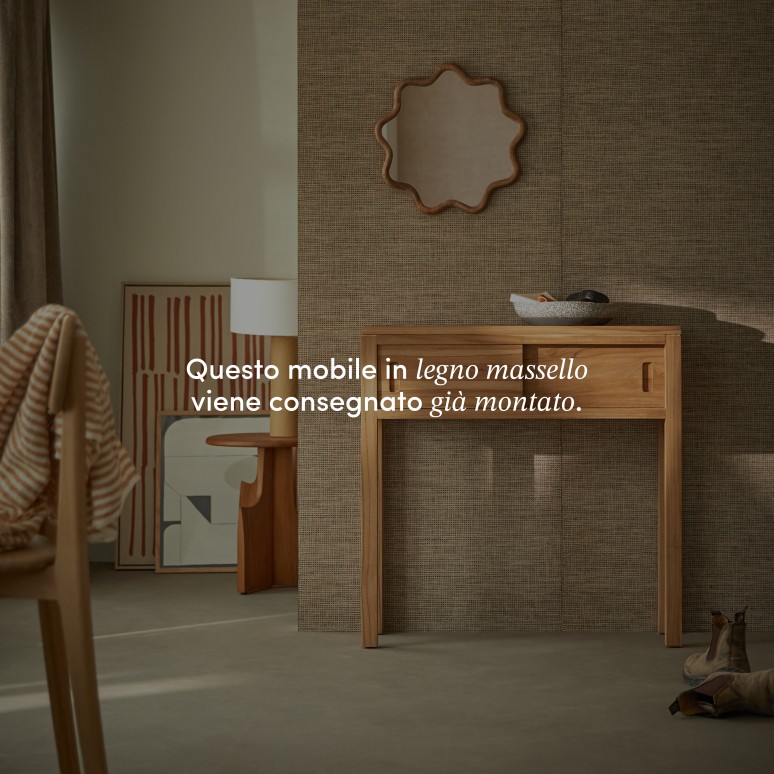 Anton - Consolle da ingresso in teak massello 80 cm P. 25 cm